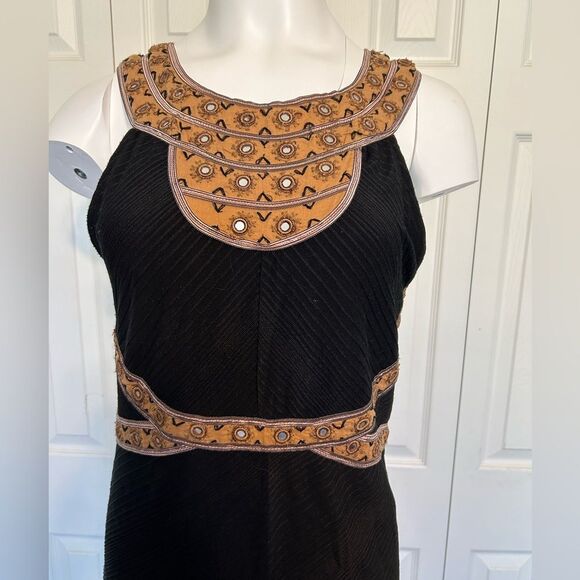 Free People Nefertiti Bodycon Embroidered Sleeveless Open Back Dress Size M - Picture 2 of 11